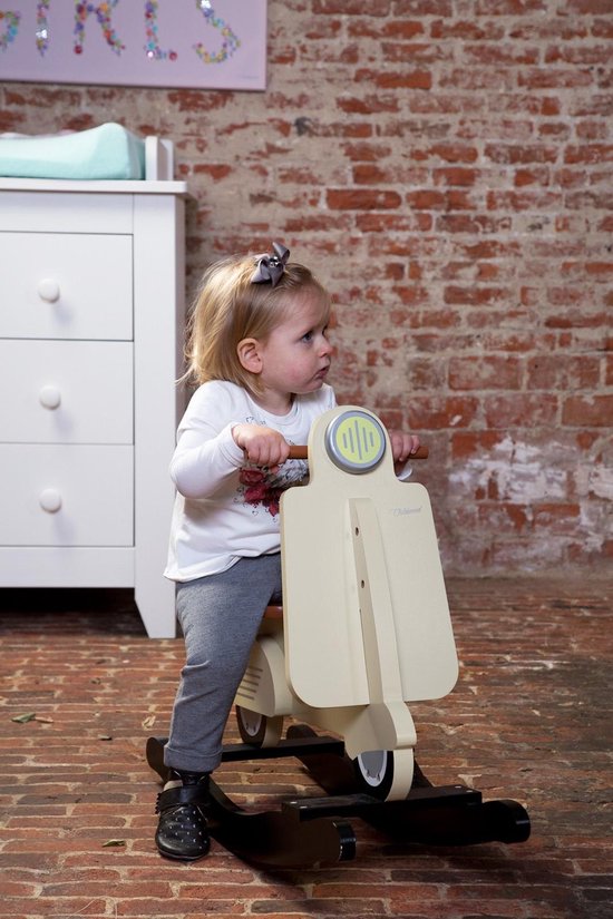 CHILDWOOD Hobbelscooter Beige En Cwrscr - Zwart