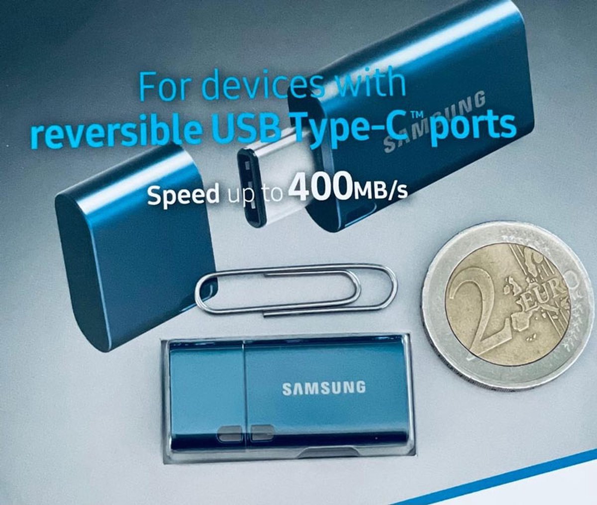 Samsung MUF-256DA unidad flash USB 256 GB USB Tipo C 3.2 Gen 1 (3.1 Gen 1) Azul, Lápiz USB - Blauw