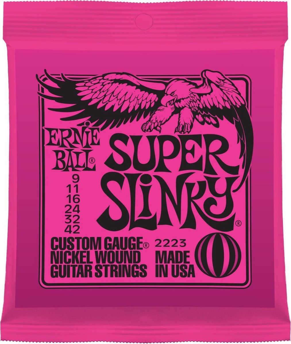 Ernie Ball 2223 Super Slinky 009 - 042 snarenset voor elektrische gitaar