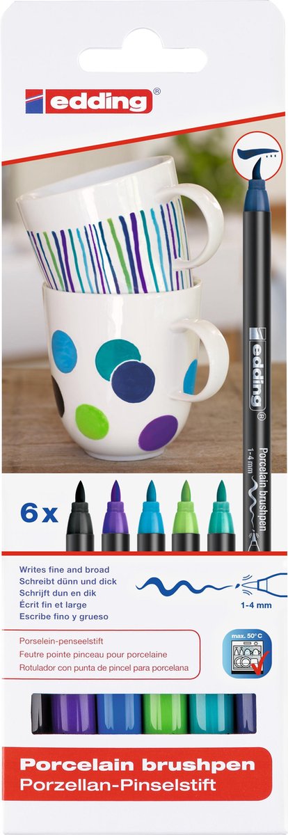 Edding Porcelain Brushpen Cool Col