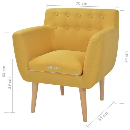 Vidaxl Fauteuil Stof - Geel
