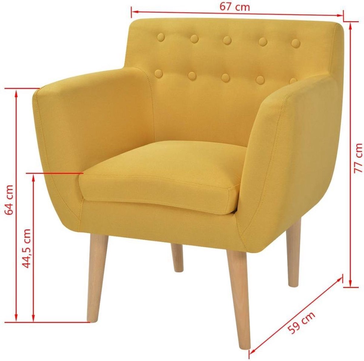 Vidaxl Fauteuil Stof - Geel