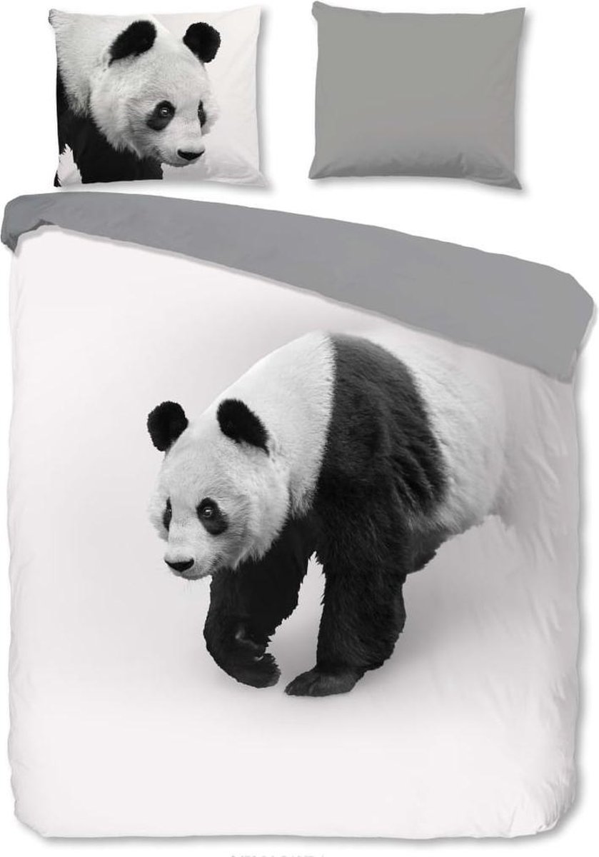 Pure Dekbedovertrek Panda - 240 x 200/220 cm - Grijs