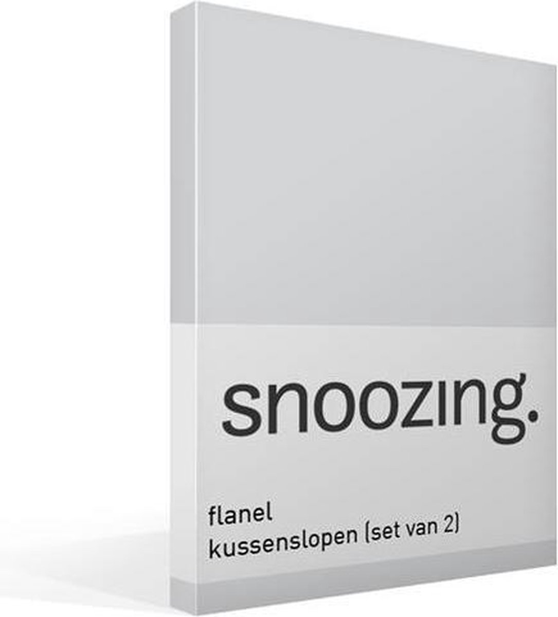 Snoozing Flanel Kussenslopen (Set Van 2) - 100% Geruwde Flanel-katoen - 40x60 Cm - Kindermaat - - Grijs