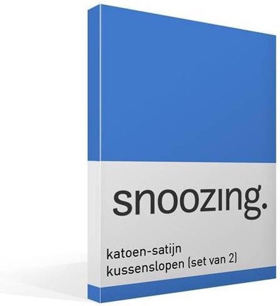 Snoozing Katoen-satijn Kussenslopen (Set Van 2) - 100% Katoen-satijn - 60x70 Cm - Standaardmaat - Meermin - Blauw