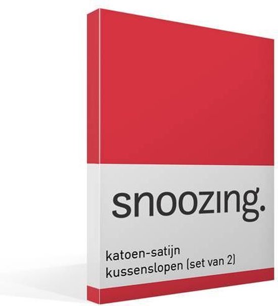 Snoozing Katoen-satijn Kussenslopen (Set Van 2) - 100% Katoen-satijn - 60x70 Cm - Standaardmaat - - Rood