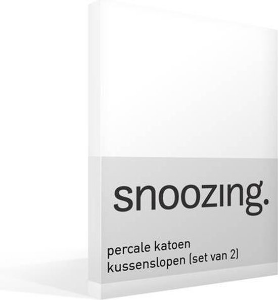 Snoozing Percale Katoen Kussenslopen (Set Van 2) - 100% Percale Katoen - 60x70 Cm - Standaardmaat - - Wit