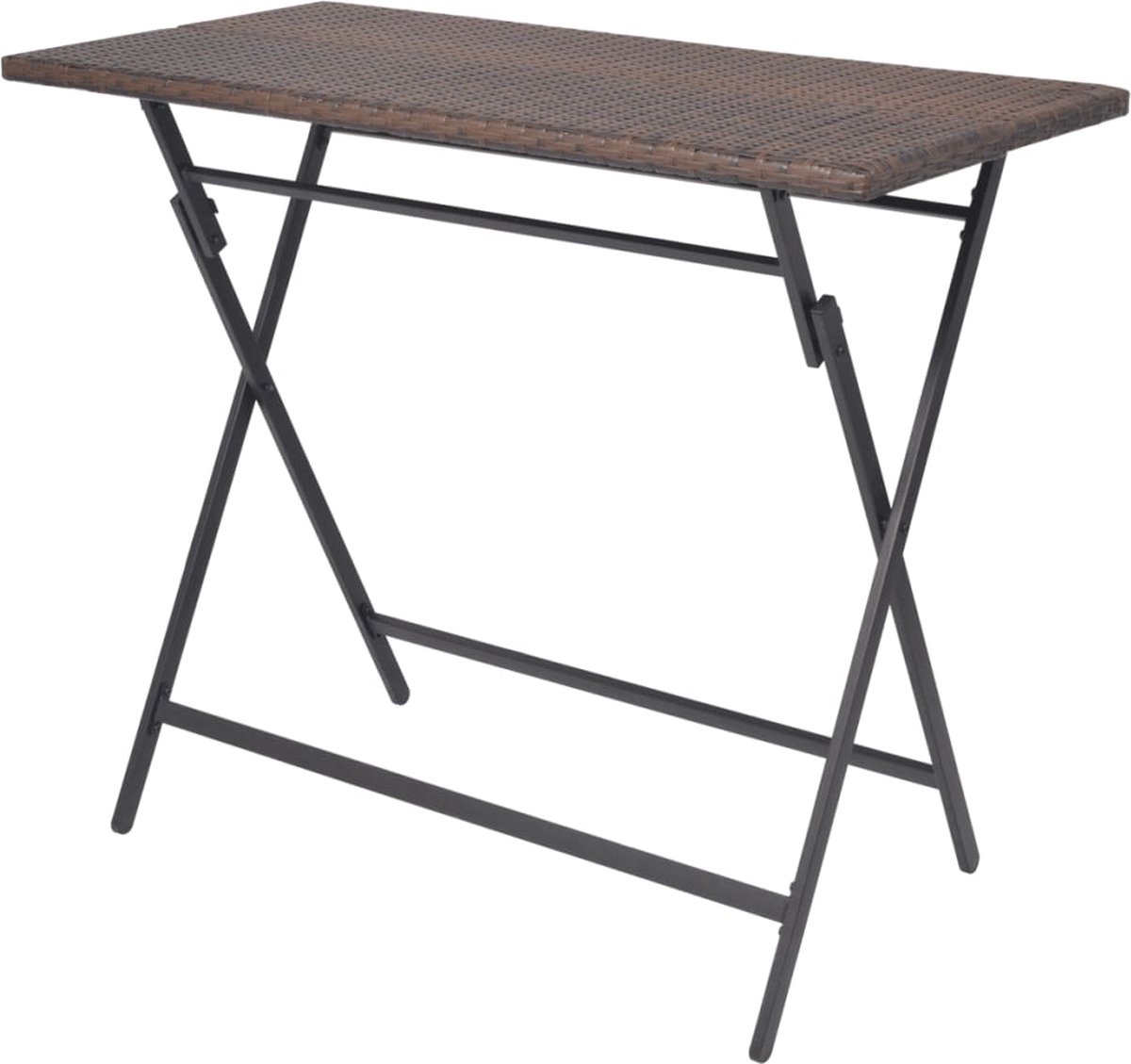 Vidaxl 7-delige Tuinset Inklapbaar Staal Poly Rattan - Bruin