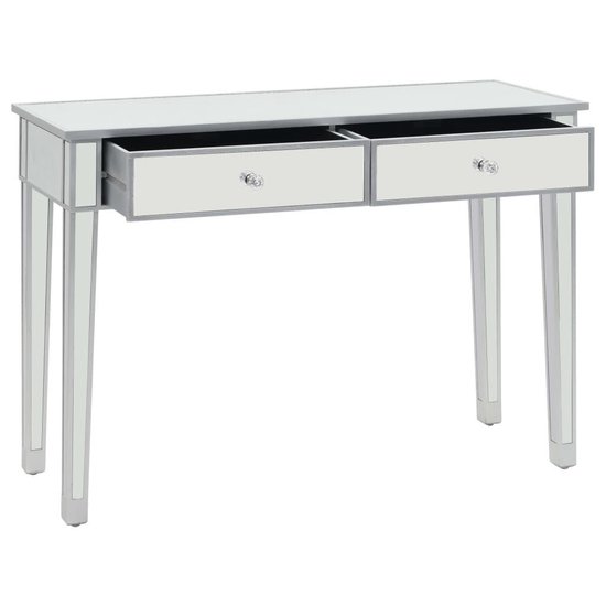 Vidaxl Wandtafel Gespiegeld 106,5x38x76,5 Cm Mdf En Glas - Silver