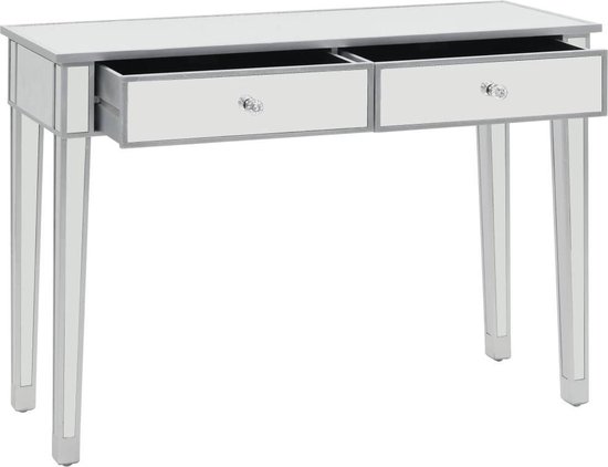 Vidaxl Wandtafel Gespiegeld 106,5x38x76,5 Cm Mdf En Glas - Silver