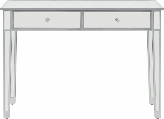 Vidaxl Wandtafel Gespiegeld 106,5x38x76,5 Cm Mdf En Glas - Silver