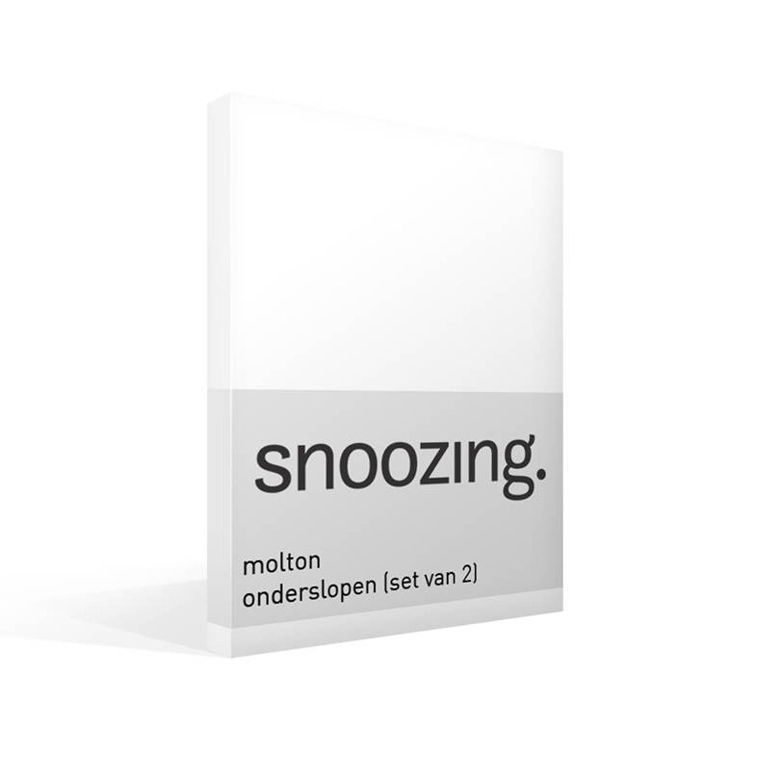 Snoozing Katoen Molton Onderslopen (Set Van 2) - 100% Katoen - 60x70 Cm - Standaardmaat - - Wit