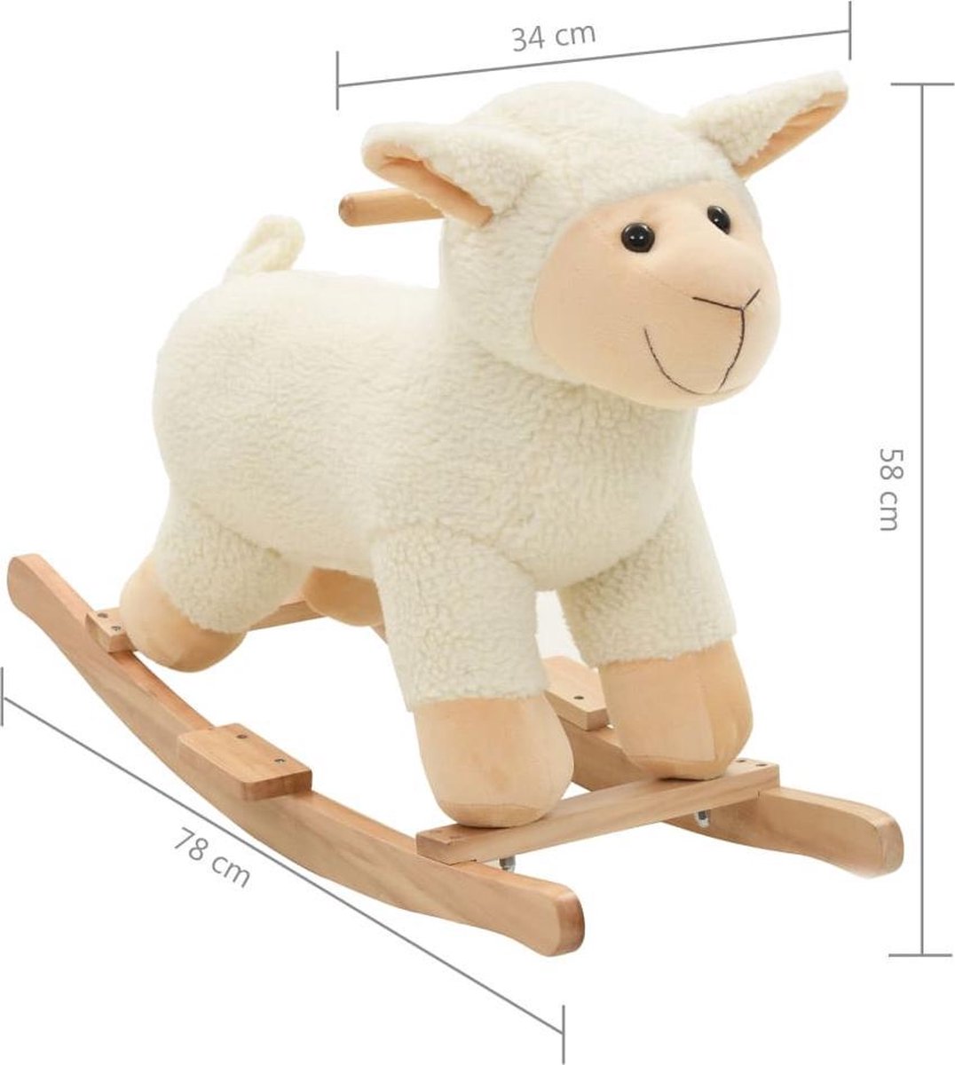 Vidaxl Hobbeldier Schaap 78x34x58 Cm Pluche - Wit