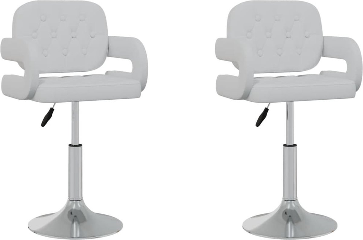 Vidaxl Eetkamerstoelen Draaibaar 2 St Kunstleer - Wit