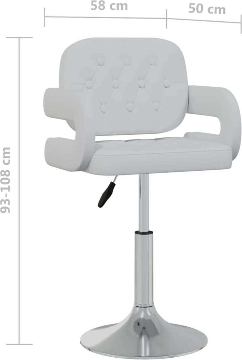 Vidaxl Eetkamerstoelen Draaibaar 2 St Kunstleer - Wit