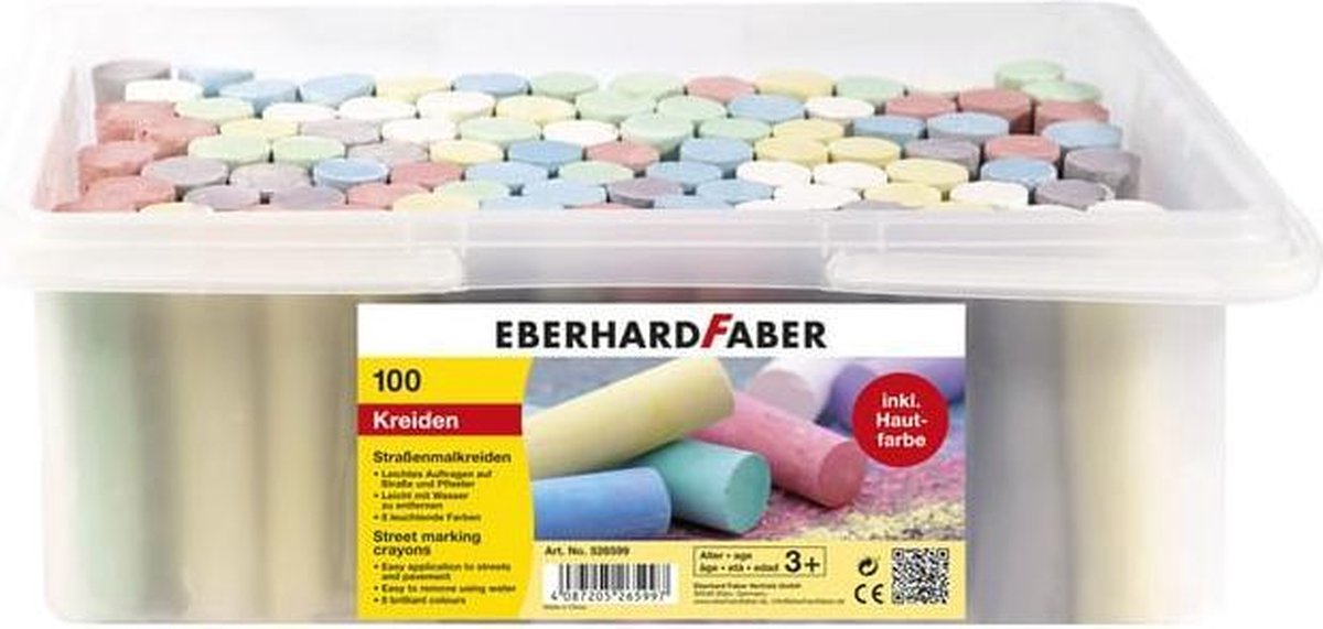 Eberhard Faber Stoepkrijt Glitter 100 Stuks In Bak
