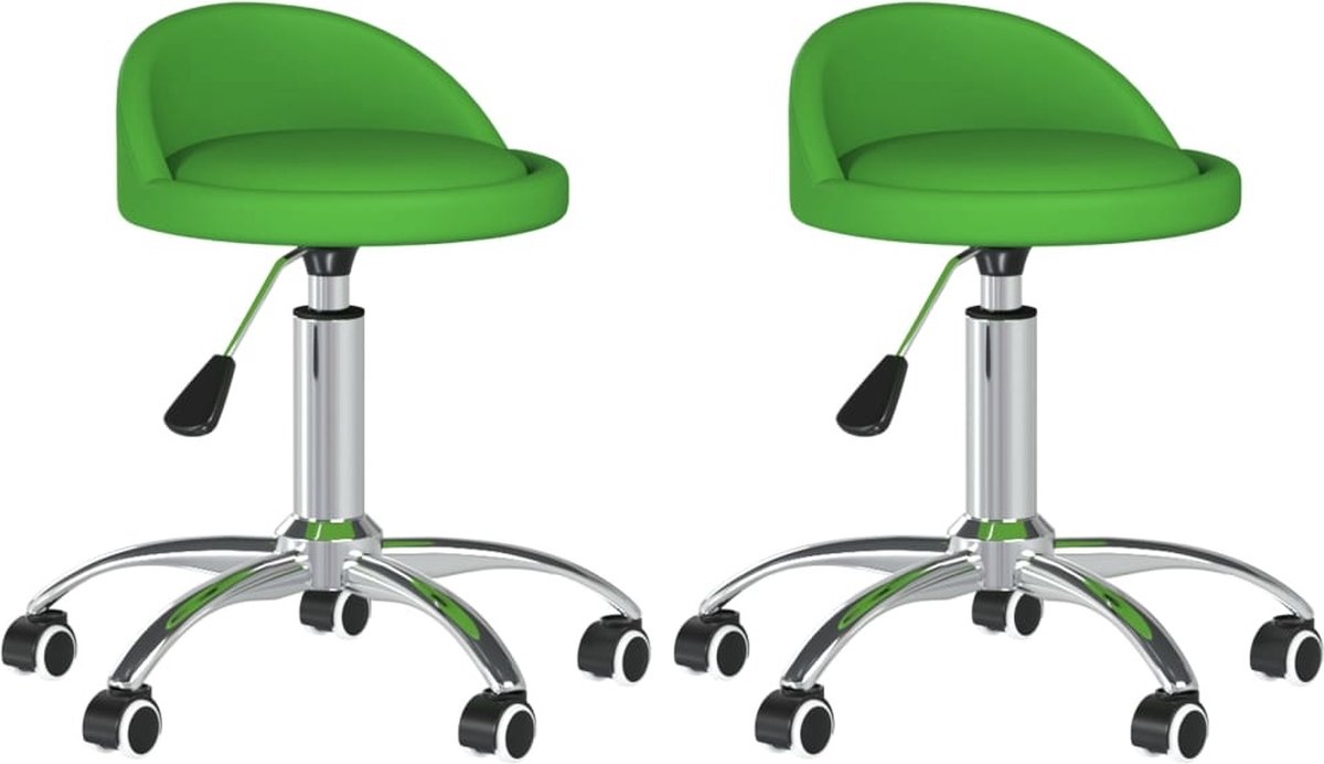 Vidaxl Eetkamerstoelen Draaibaar 2 St Kunstleer - Groen
