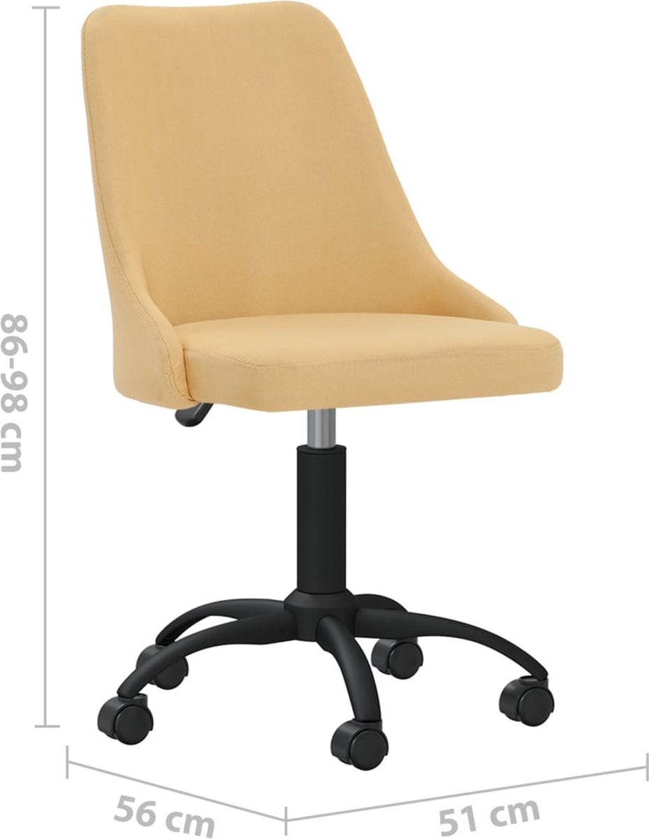 Vidaxl Eetkamerstoelen Draaibaar 2 St Stof - Geel