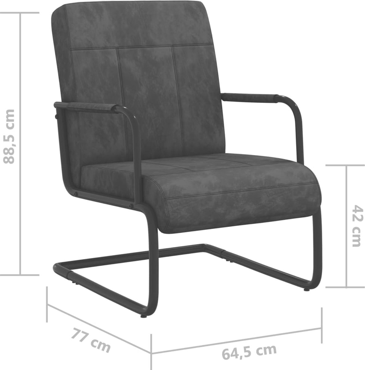Vidaxl Stoel Fluweel Donker - Grijs