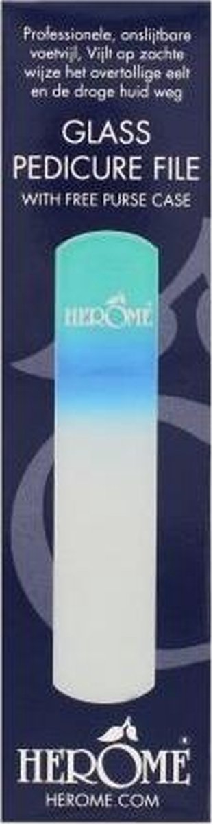 Herome Voetvijl Glass Pedicure File 2 X 18 Cm Wit/lichtblauw
