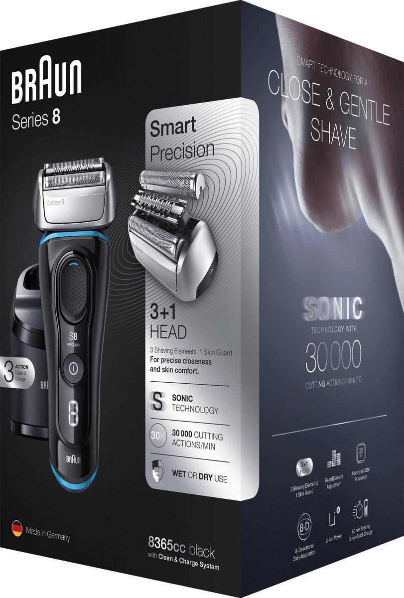 Braun Series 8 8365cc Volgende Generatie Elektrisch Scheerapparaat, Clean