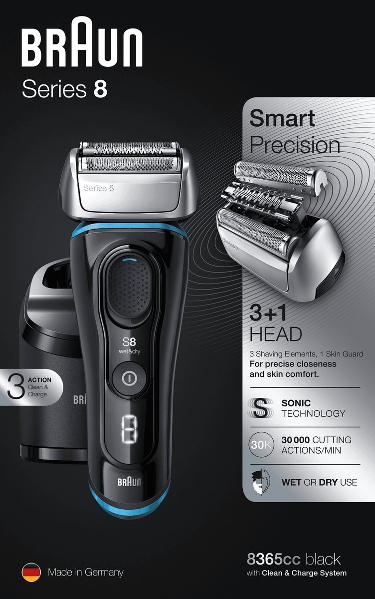 Braun Series 8 8365cc Volgende Generatie Elektrisch Scheerapparaat, Clean