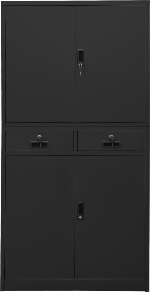 Vidaxl Kantoorkast 90x40x180 Cm Staal Antracietkleurig