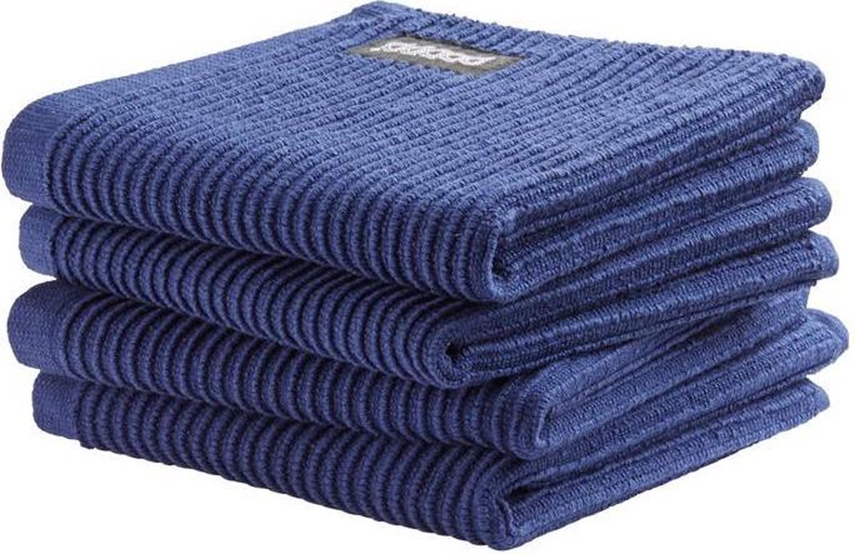 DDDDD Vaatdoek Basic Classic Blue (4 Stu - Blauw