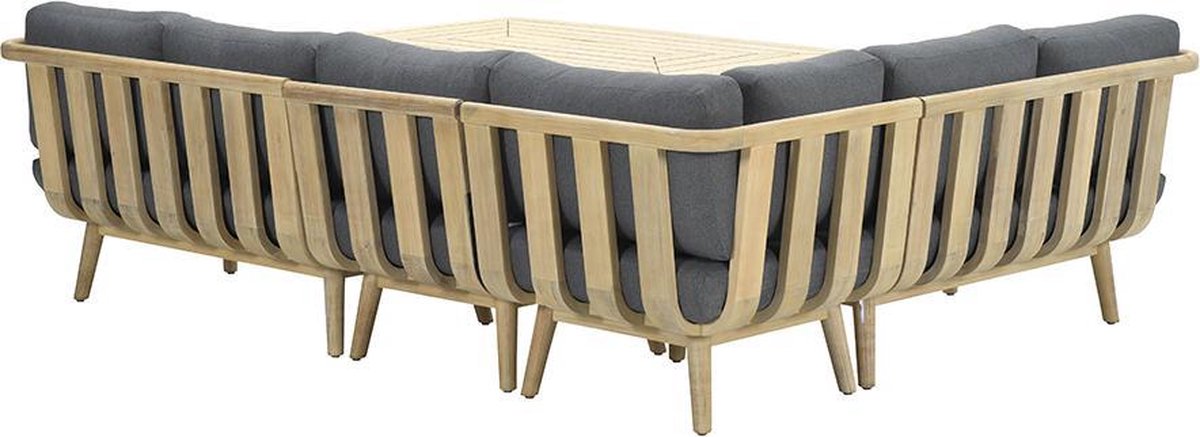 Garden Impressions San Leone Lounge Dining Set 6-delig - Donker - Grijs