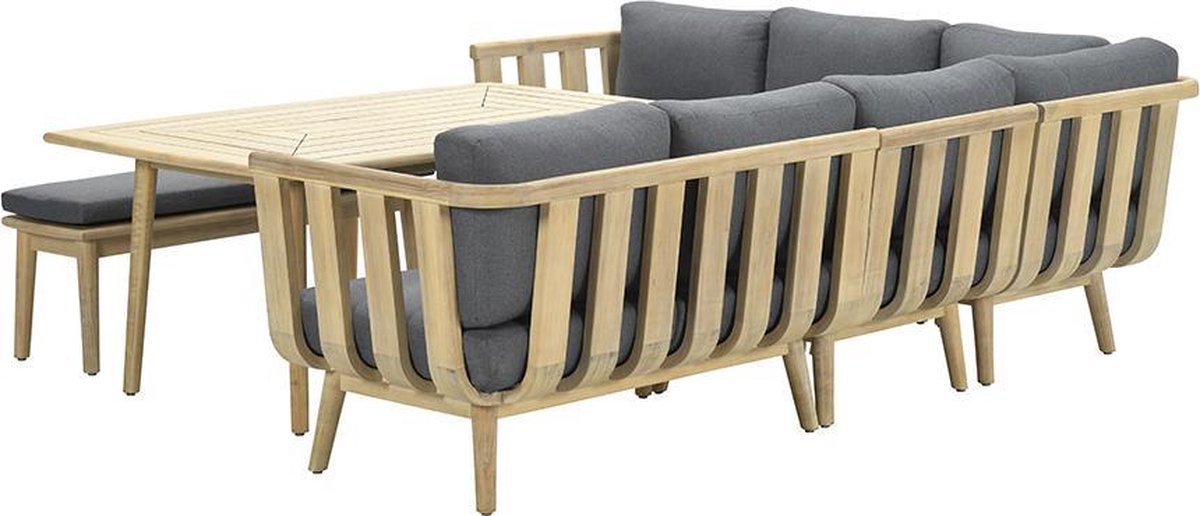 Garden Impressions San Leone Lounge Dining Set 6-delig - Donker - Grijs