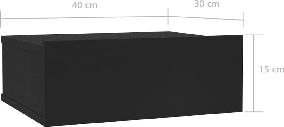 Vidaxl Nachtkastjes Zwevend 2 St 40x30x15 Cm Spaanplaat - Zwart