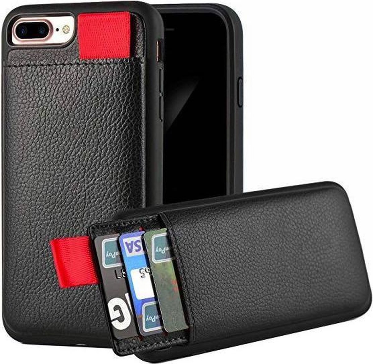 Hem Apple Iphone X/xs Lederen Ostar Hoesje/case Met Pasjeshouder - Zwart