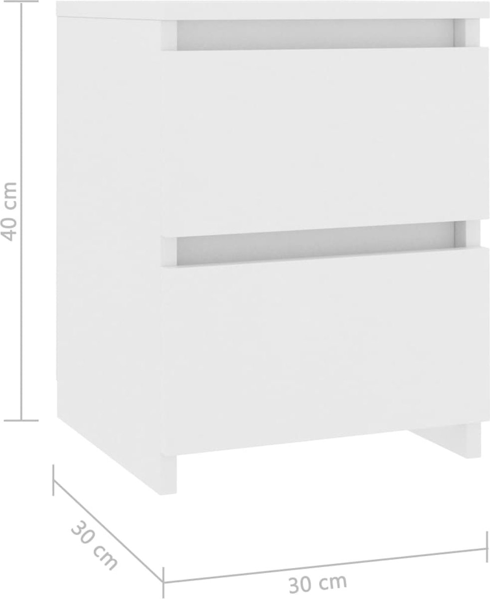 Vidaxl Nachtkastjes 2 St 30x30x40 Cm Spaanplaat - Wit
