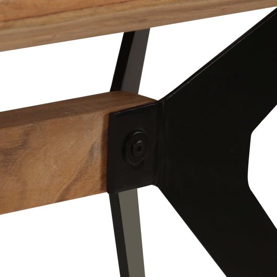 Vidaxl Eetkamerbank 160x40x45 Cm Massief Acaciahout En Staal - Bruin