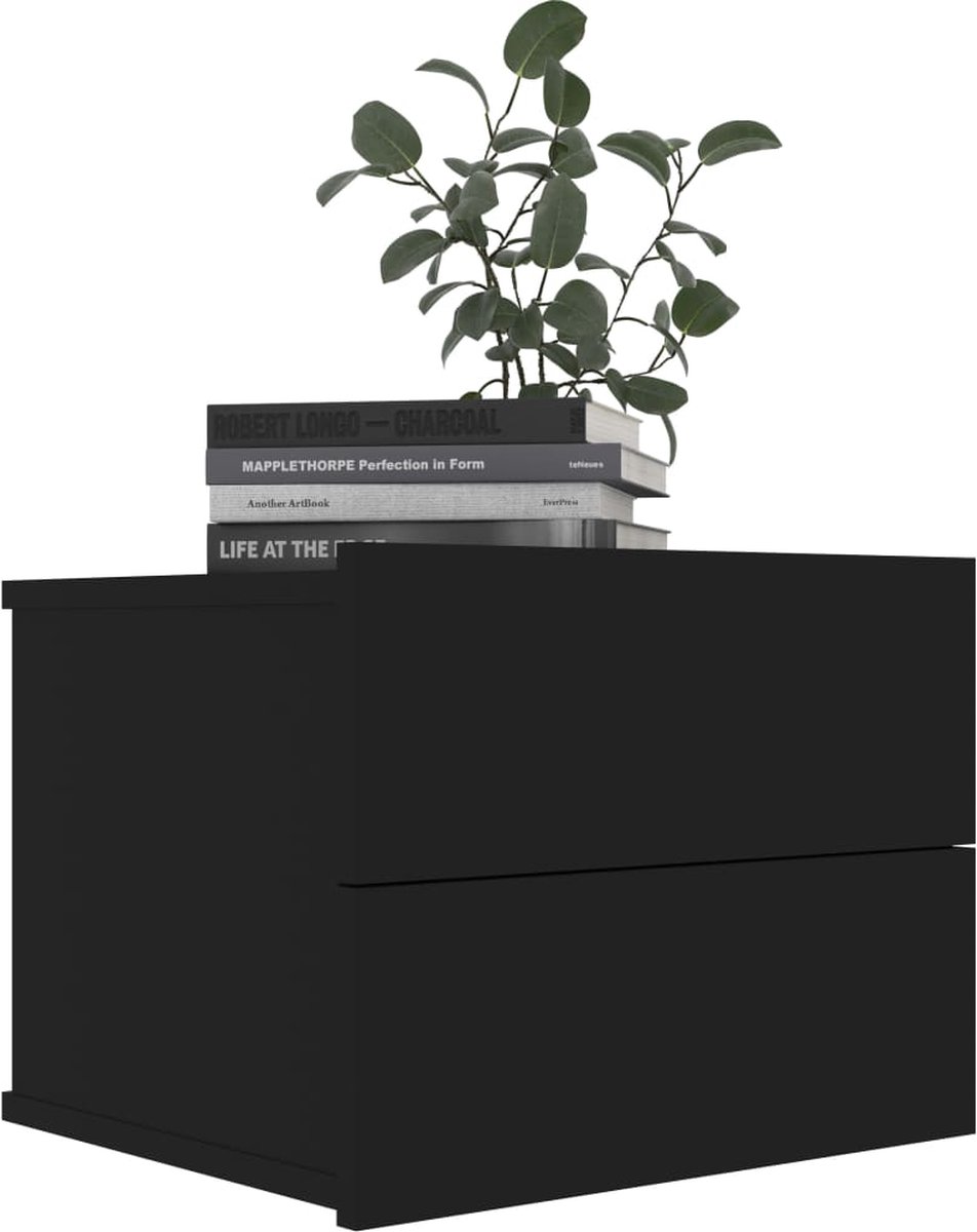 Vidaxl Nachtkastjes 2 St 40x30x30 Cm Spaanplaat - Zwart
