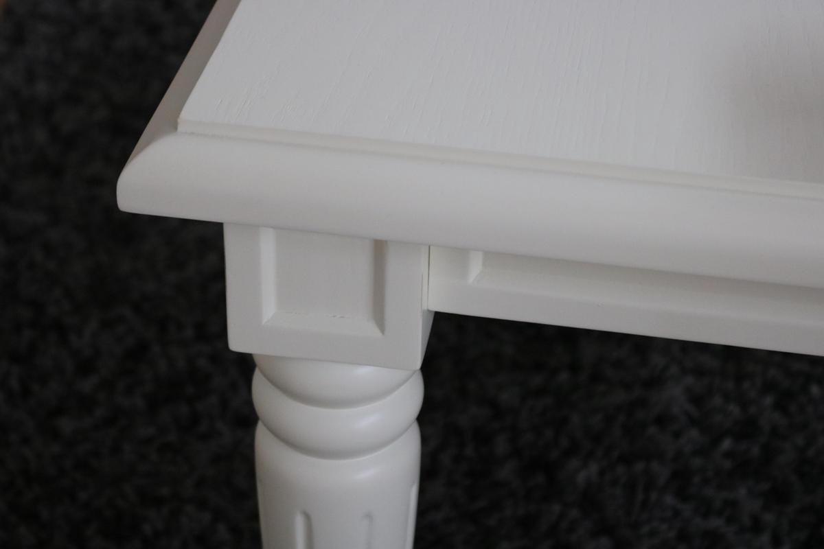 Mozart Salontafel 100x100 Cm Met 1 Lade In Antiek, Antiek Gepatineerd. - Wit