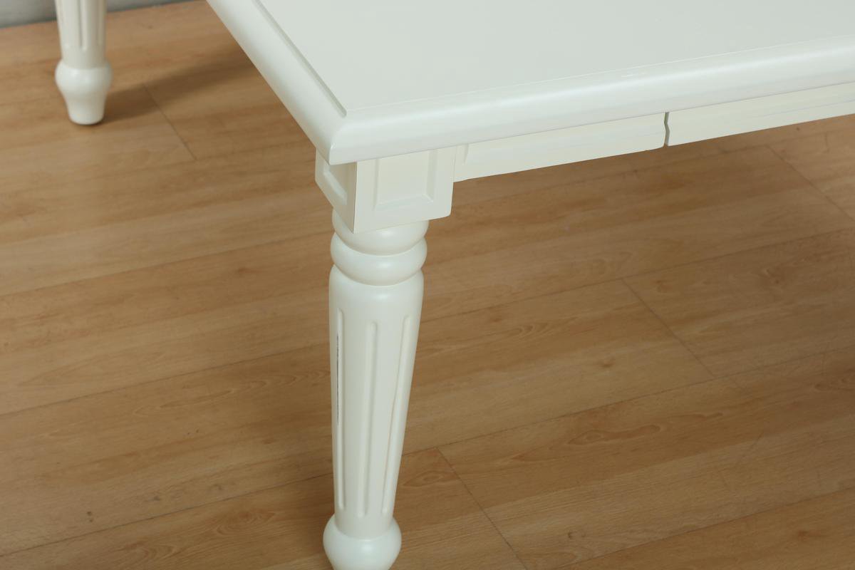 Mozart Salontafel 100x100 Cm Met 1 Lade In Antiek, Antiek Gepatineerd. - Wit