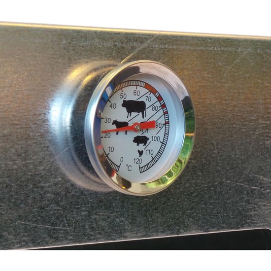 2L Home & Garden Xl Rookoven Met Kijkruit - Inclusief Elektrisch Spiraal - Silver
