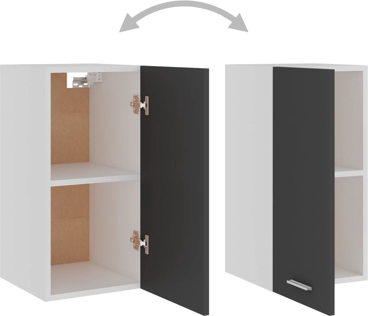 Vidaxl Hangkast 29,5x31x60 Cm Spaanplaat - Grijs