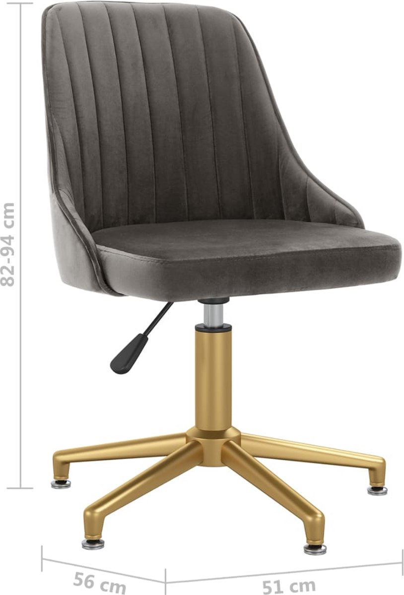 Vidaxl Eetkamerstoelen Draaibaar 2 St Fluweel Donker - Grijs