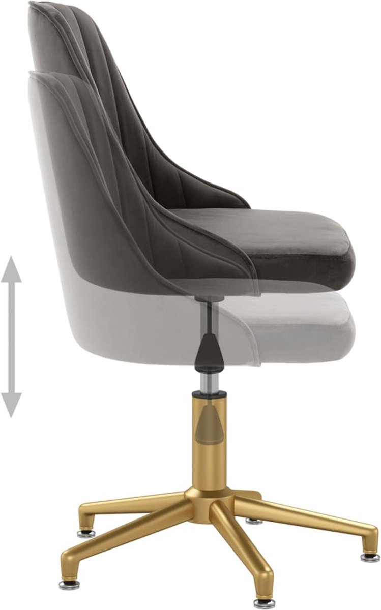 Vidaxl Eetkamerstoelen Draaibaar 2 St Fluweel Donker - Grijs