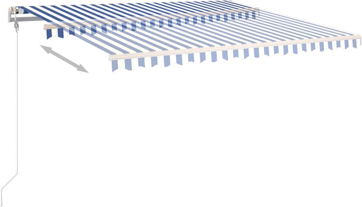 Vidaxl Luifel Handmatig Uittrekbaar Met Palen 4x3 M En - Blauw