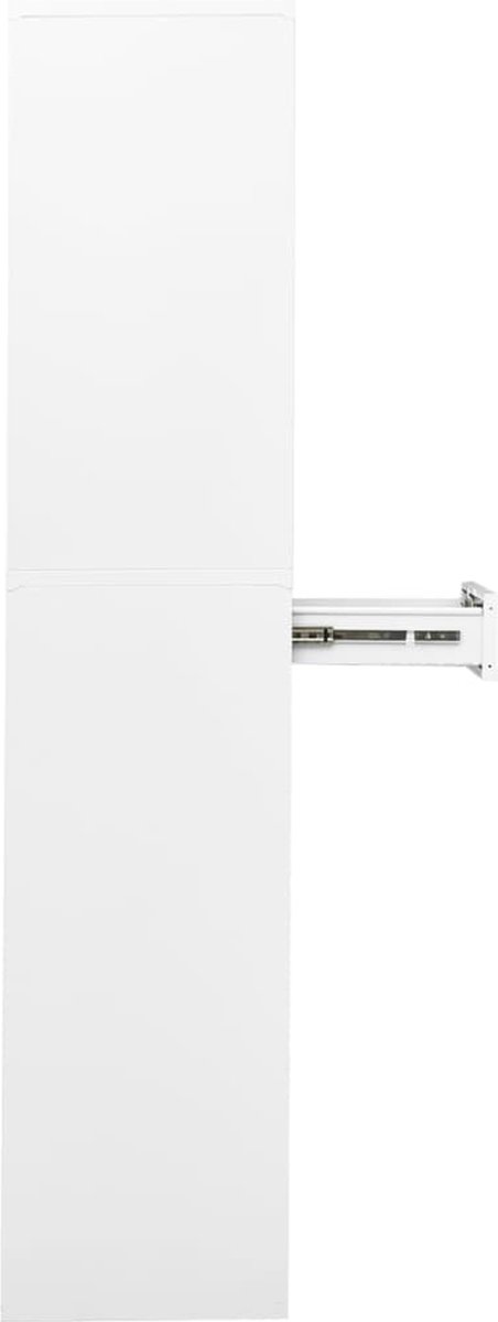 Vidaxl Kantoorkast 90x40x180 Cm Staal En Gehard Glas - Wit