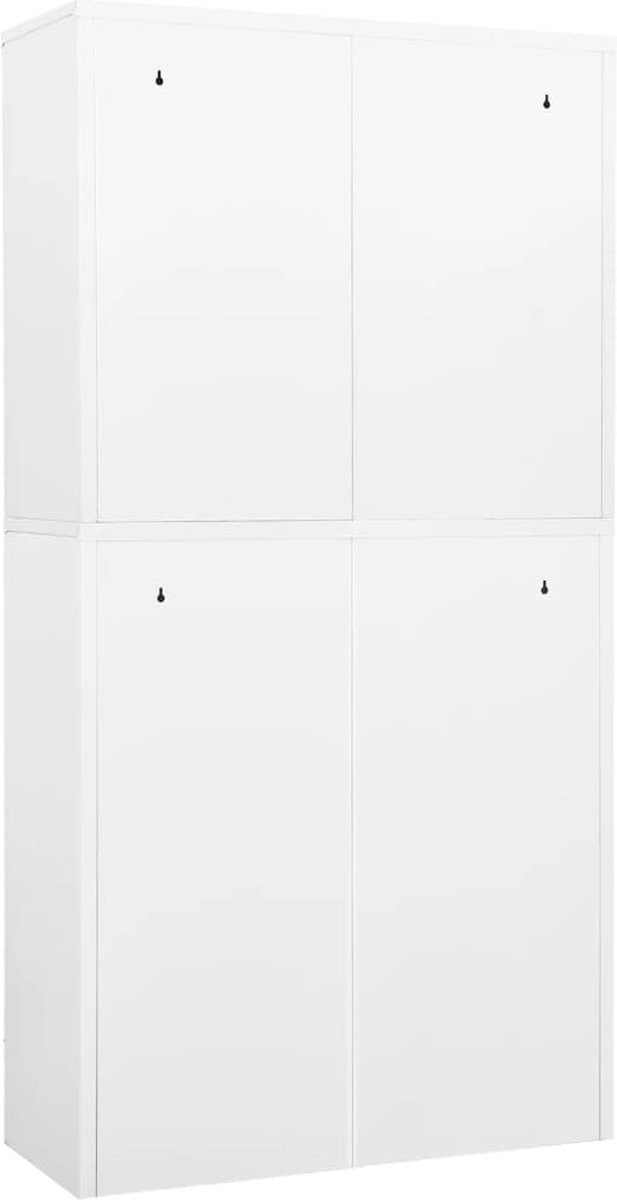 Vidaxl Kantoorkast 90x40x180 Cm Staal En Gehard Glas - Wit