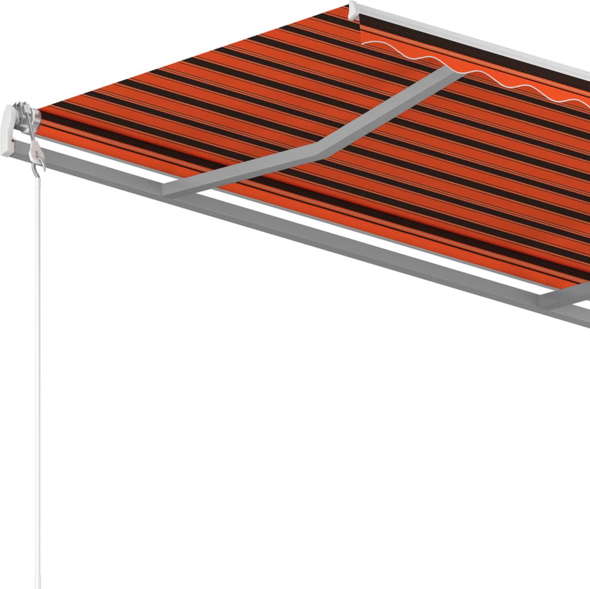 Vidaxl Luifel Handmatig Uittrekbaar Met Palen 4,5x3 M En - Oranje