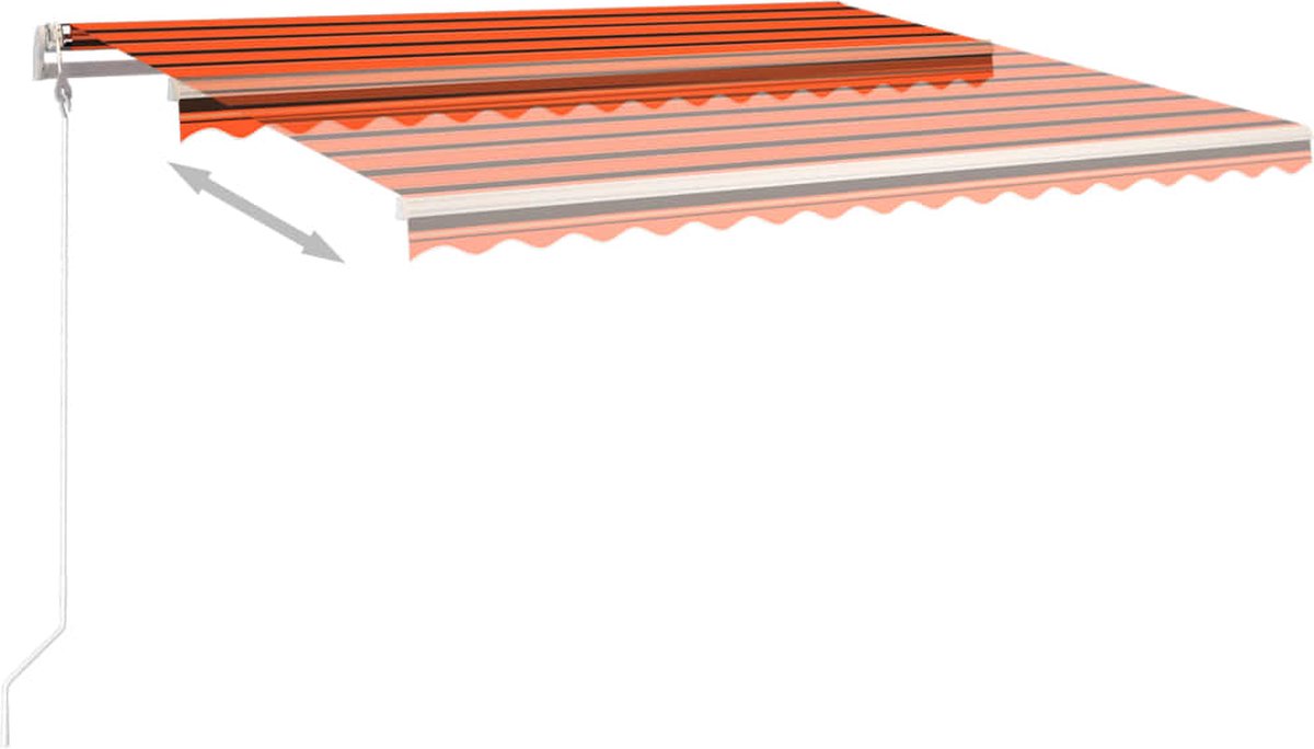 Vidaxl Luifel Handmatig Uittrekbaar Met Palen 4,5x3 M En - Oranje