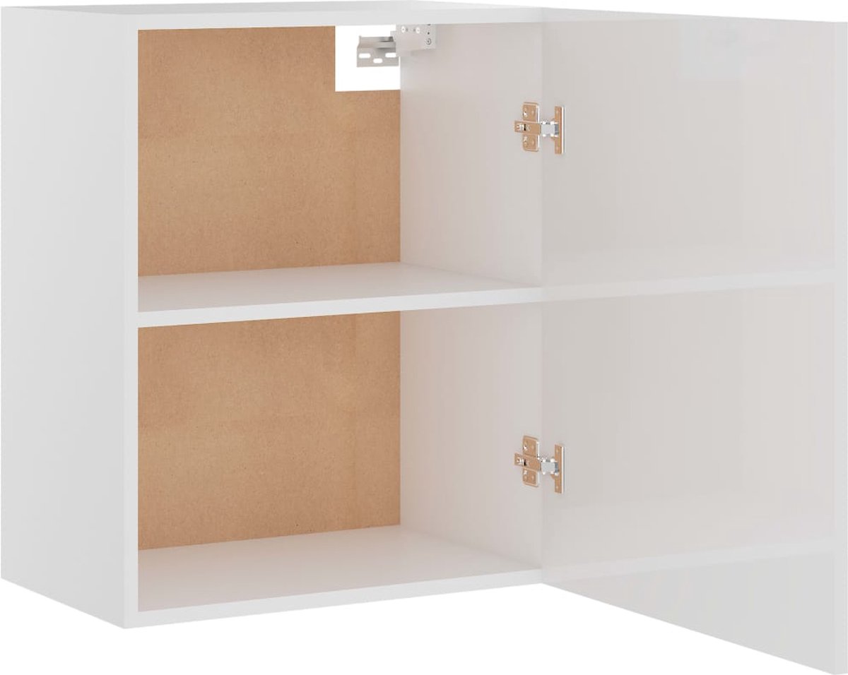 Vidaxl Hangkasten 2 St 50x31x60 Cm Spaanplaat Hoogglans - Wit