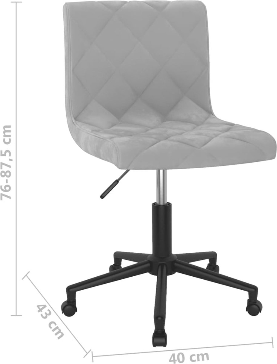 Vidaxl Eetkamerstoelen Draaibaar 2 St Fluweel Licht - Grijs