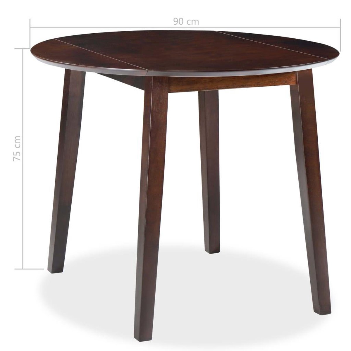 Vidaxl Eettafel Inklapbaar Rond Mdf - Bruin