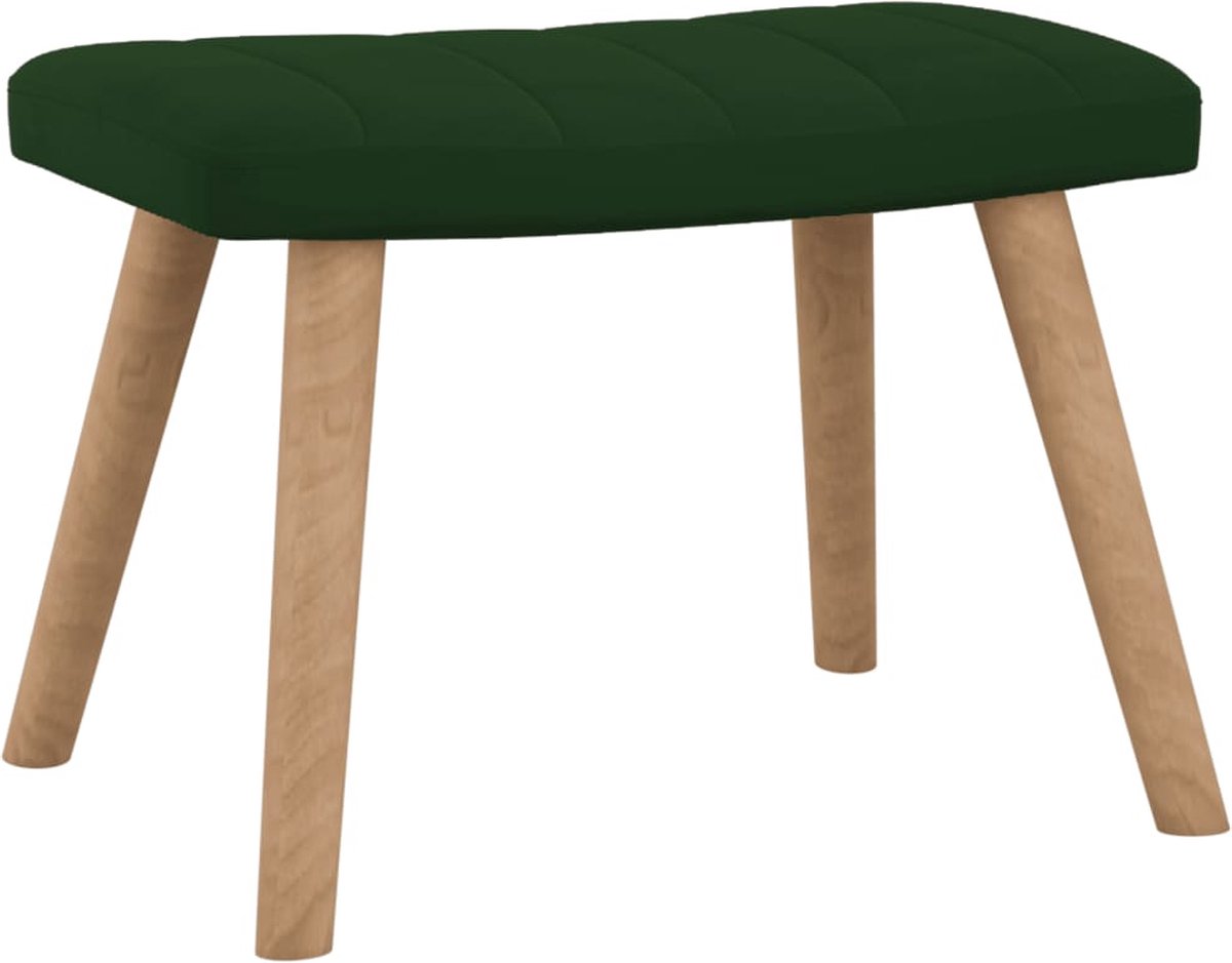 Vidaxl Schommelstoel Met Voetenbank Fluweel Donker - Groen